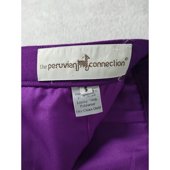 Peruvian Connection Wool Pencil Skirt Women's Small Purple Knee Career - Picture 4 of 8